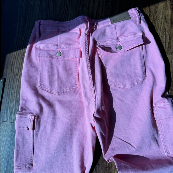 Judy Blue Tessa High Rise Cargo Straight leg pink jeans - Picture 5 of 8
